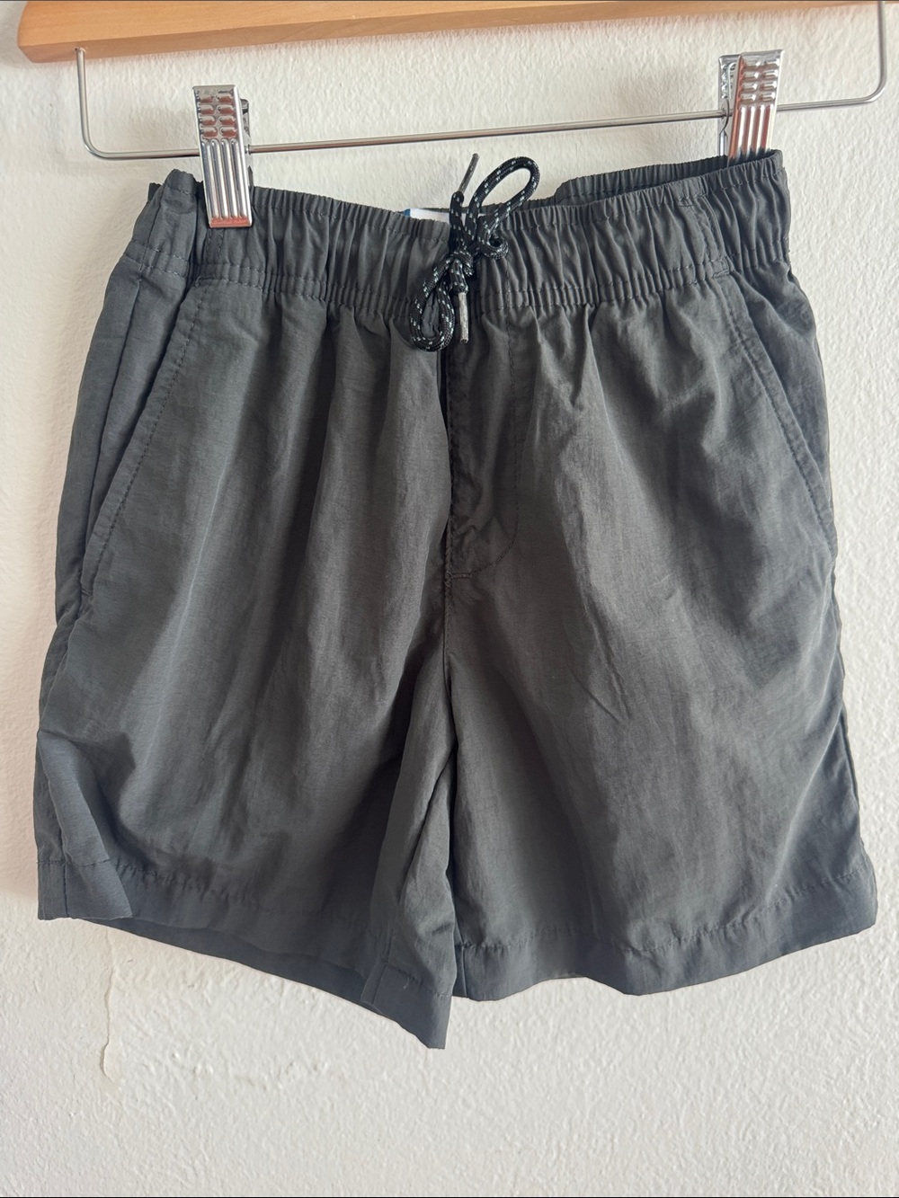 Old Navy Boys Charcoal Gray Elastic Waist Drawstring Shorts